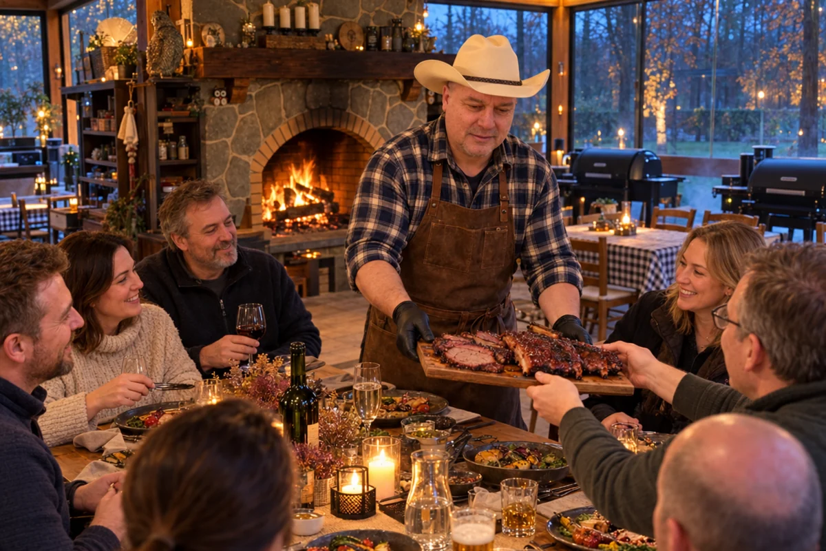 Firemná BBQ večera pri kamennom krbe v Grill & Quill